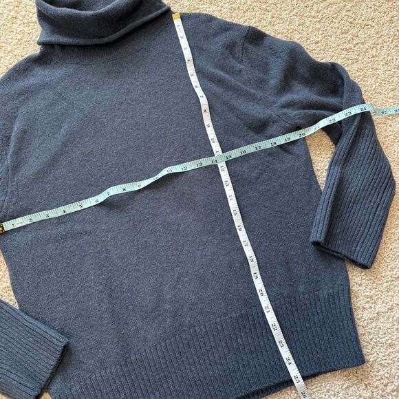 MASSIMO DUTTI Women’s Wool Cashmere Blend High Neck Knit Sweater Blue Medium - Picture 7 of 8